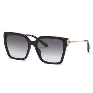 NEW!!! Chopard SCH371V 0700 Black Happy Hearts Women Sunglasses, Authentic